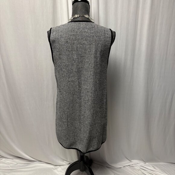Chris & Carol Houndstooth Sleeveless Cardigan Womens Size Small Open Front Vest - Picture 5 of 8